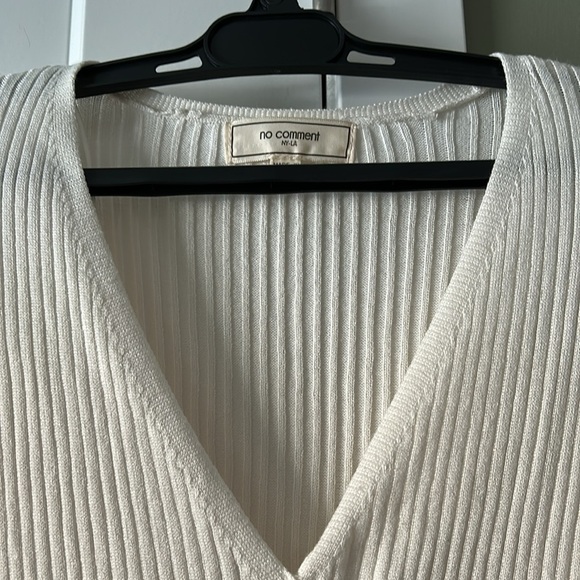 no comment NY-LA Faux Wrap Ribbed Cropped Top - Picture 6 of 10